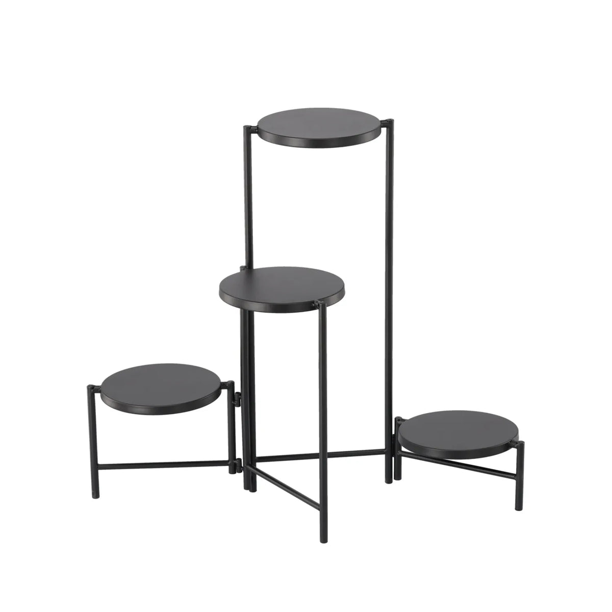4 līmeņu statīvs ziediem un augiem 60 × 43 × 60 cm, melns