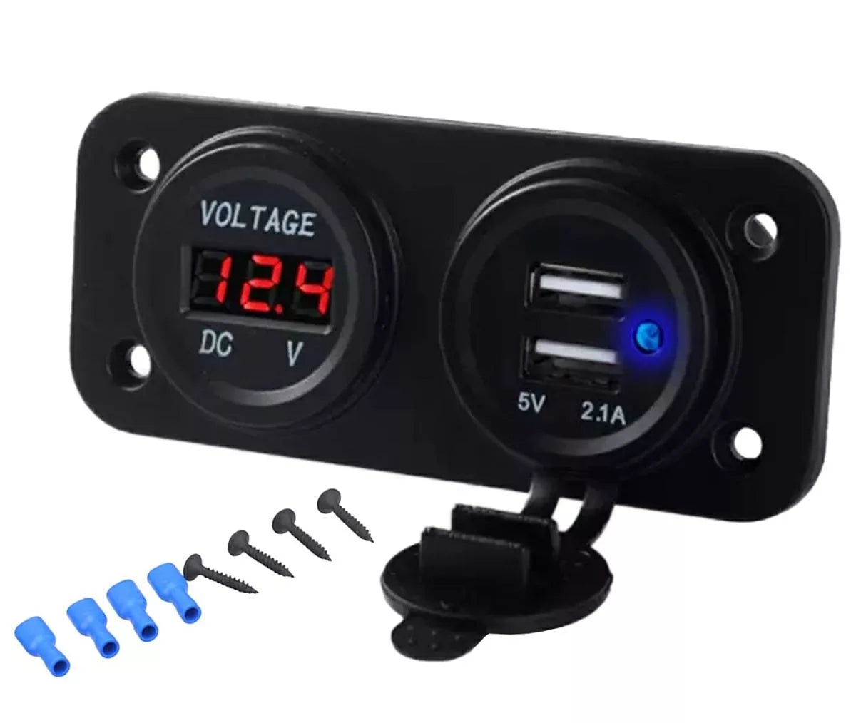 Piestiprināšanas ligzda automašīnai ar diviem USB