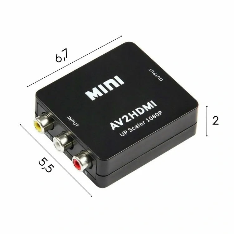 AV į HDMI signalo keitiklis, 1080p adapteris, vaizdo ir garso konvertavimo įrenginys, skirtas skaidriam vaizdo perdavimui