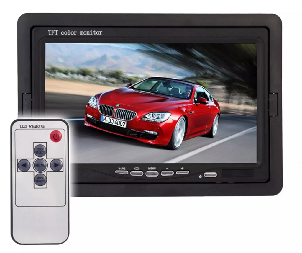 Viegli uzstādāma video kamera automašīnas aizmugures skata novērošanai + LCD 7"