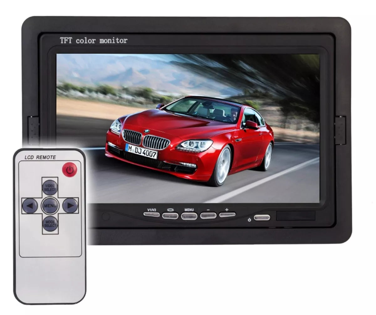 Viegli uzstādāma video kamera automašīnas aizmugures skata novērošanai + LCD 7"