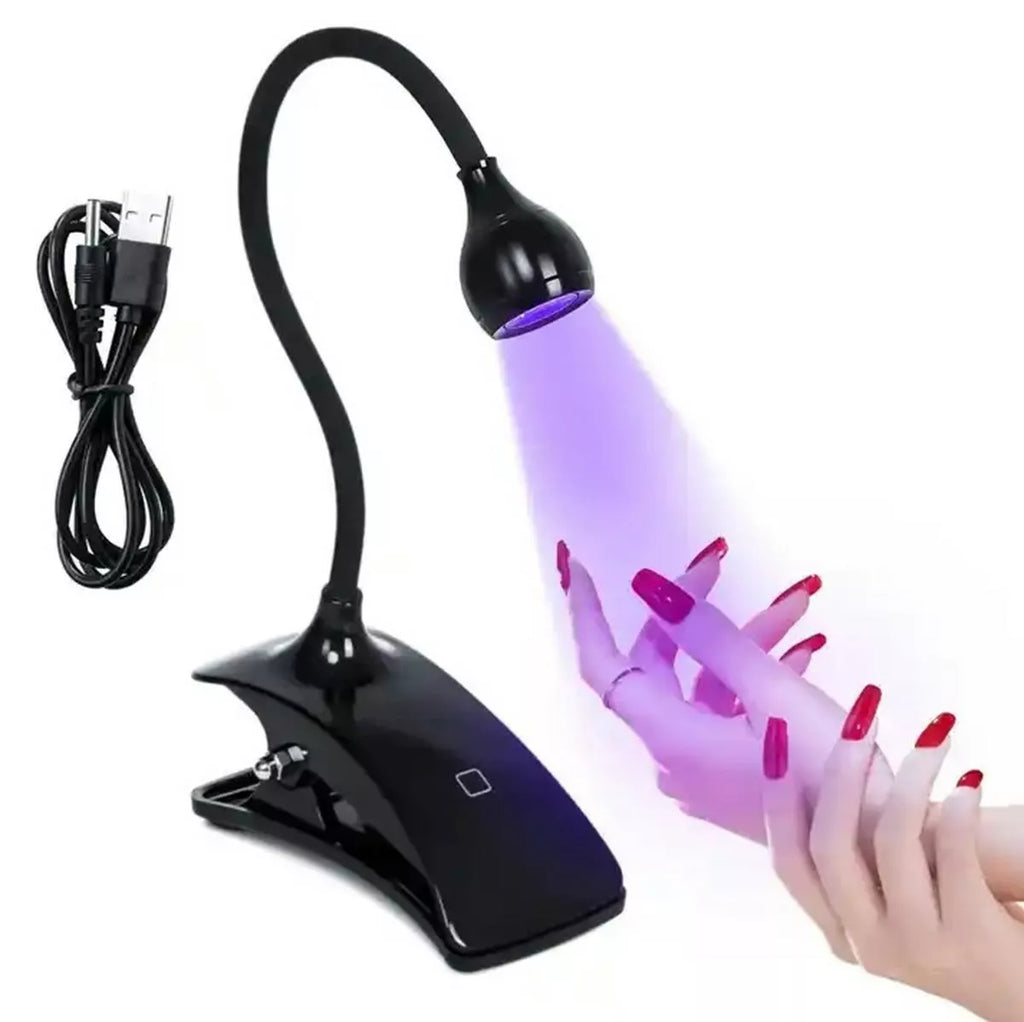 Kompaktiška lanksti UV LED lempa manikiūrui, 3W, su USB jungtimi, skirta greitam ir efektyviam nagų džiovinimui.