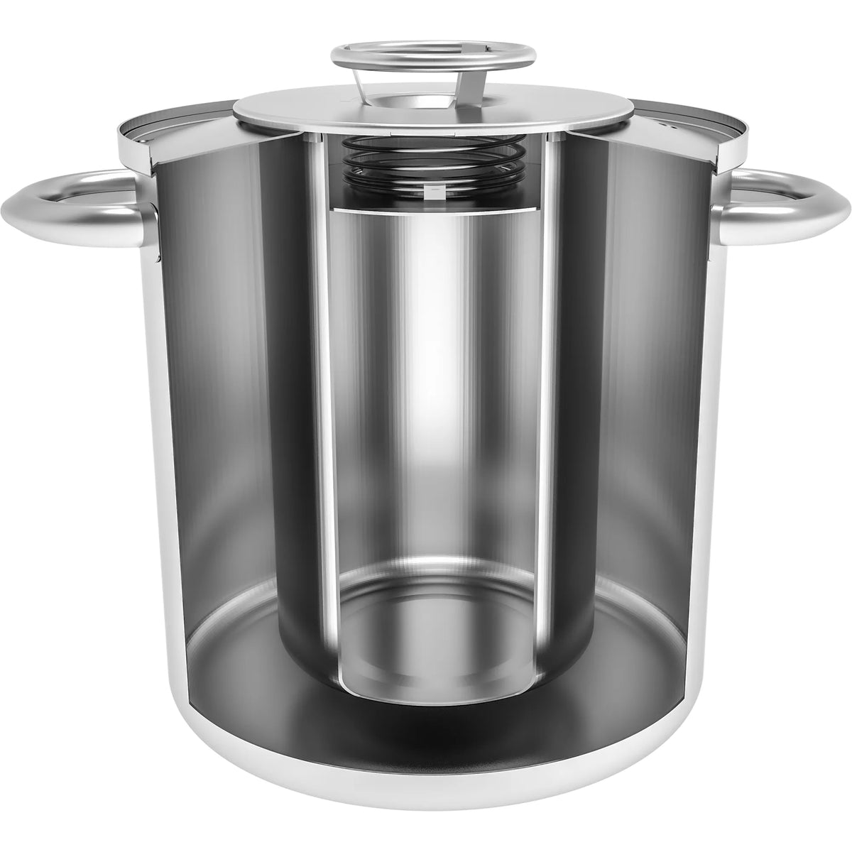 Kumpio viryklė (šoninė) 1,5 kg su 4 L puodu ir termometrais, nerūdijančio plieno gamybos įrenginys.