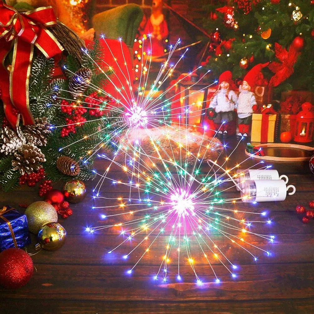 Šviečianti LED dekoracija Firework su spalvotomis šviesomis, puikiai tinka šventėms ir vakarėliams.