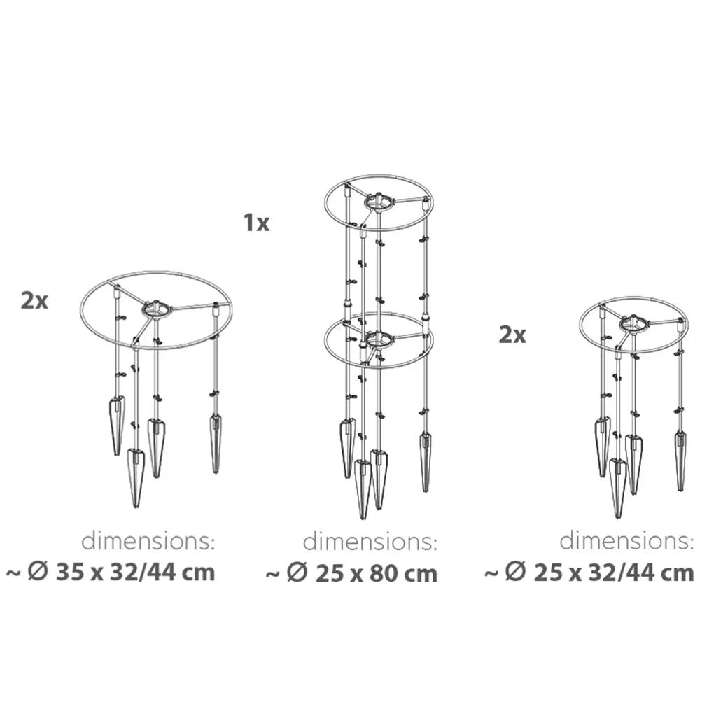 Plastmasas augu balsts — regulējams augstums