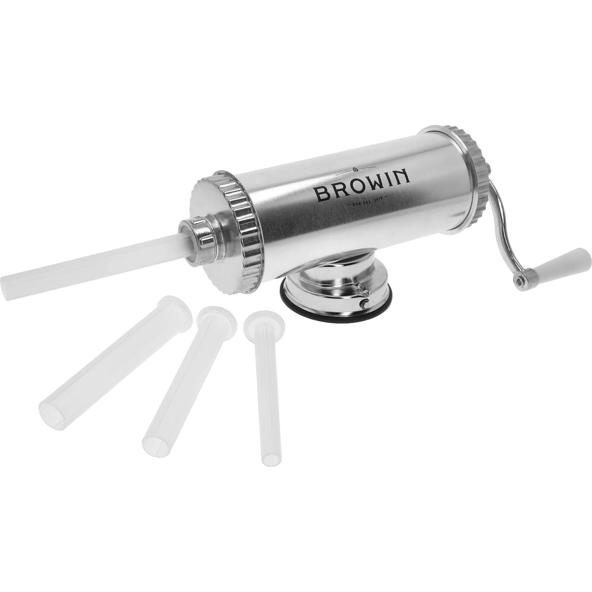 Rankinis horizontalus dešrų kimštuvas 1,5 kg, metalo įrankis dešros ir mėsos gamybai, patogus ir tvirtas naudoti.