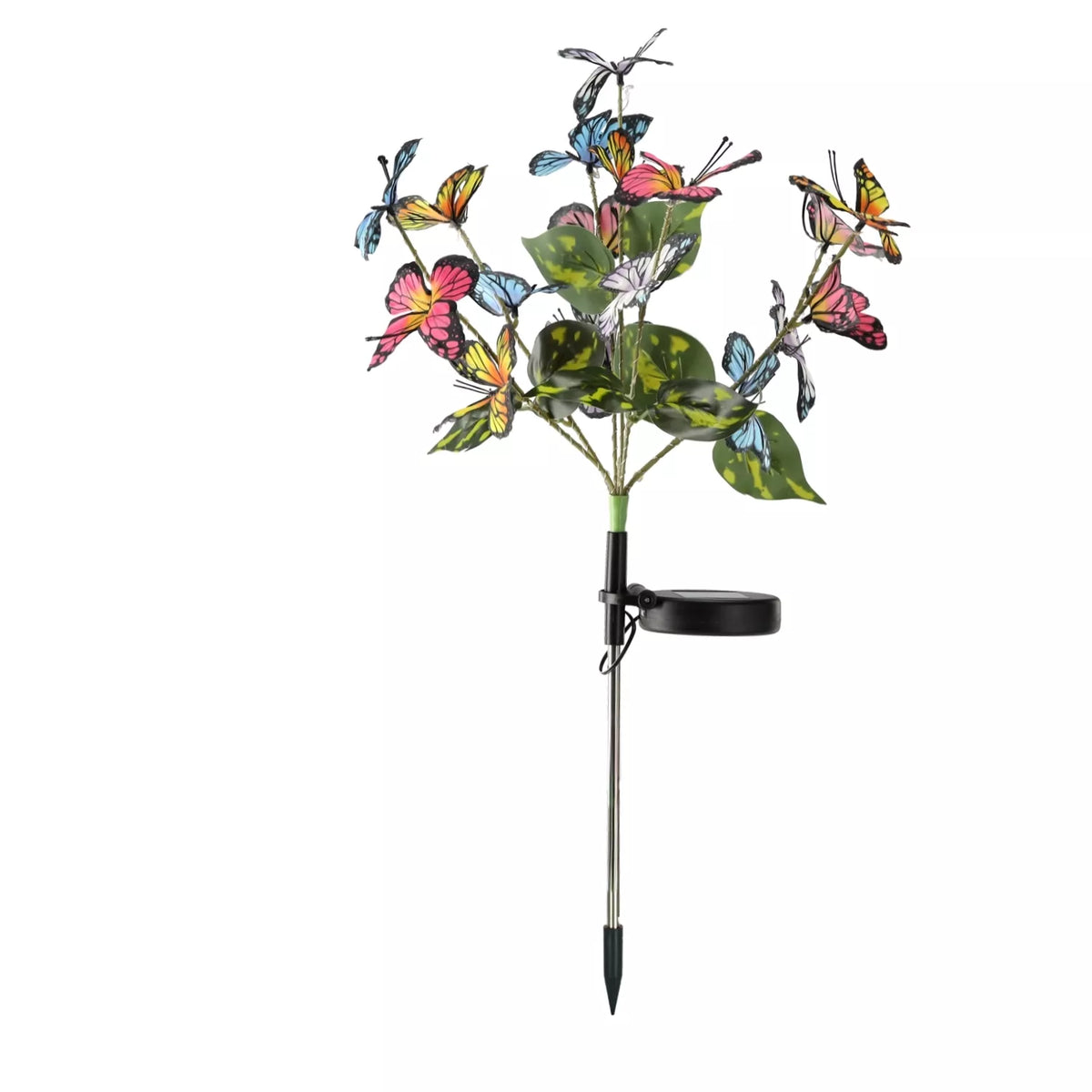 Saules enerģiju apgādā dārza dekorācija ar LED tauriņiem, 68 cm
