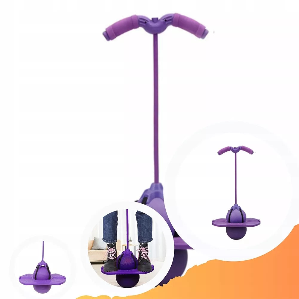 Vaikiškas violetinis balansinis šokliukas POGO, minkštas ir stabilus vaikams, su neslystančia baze ir įdomiu dizainu.