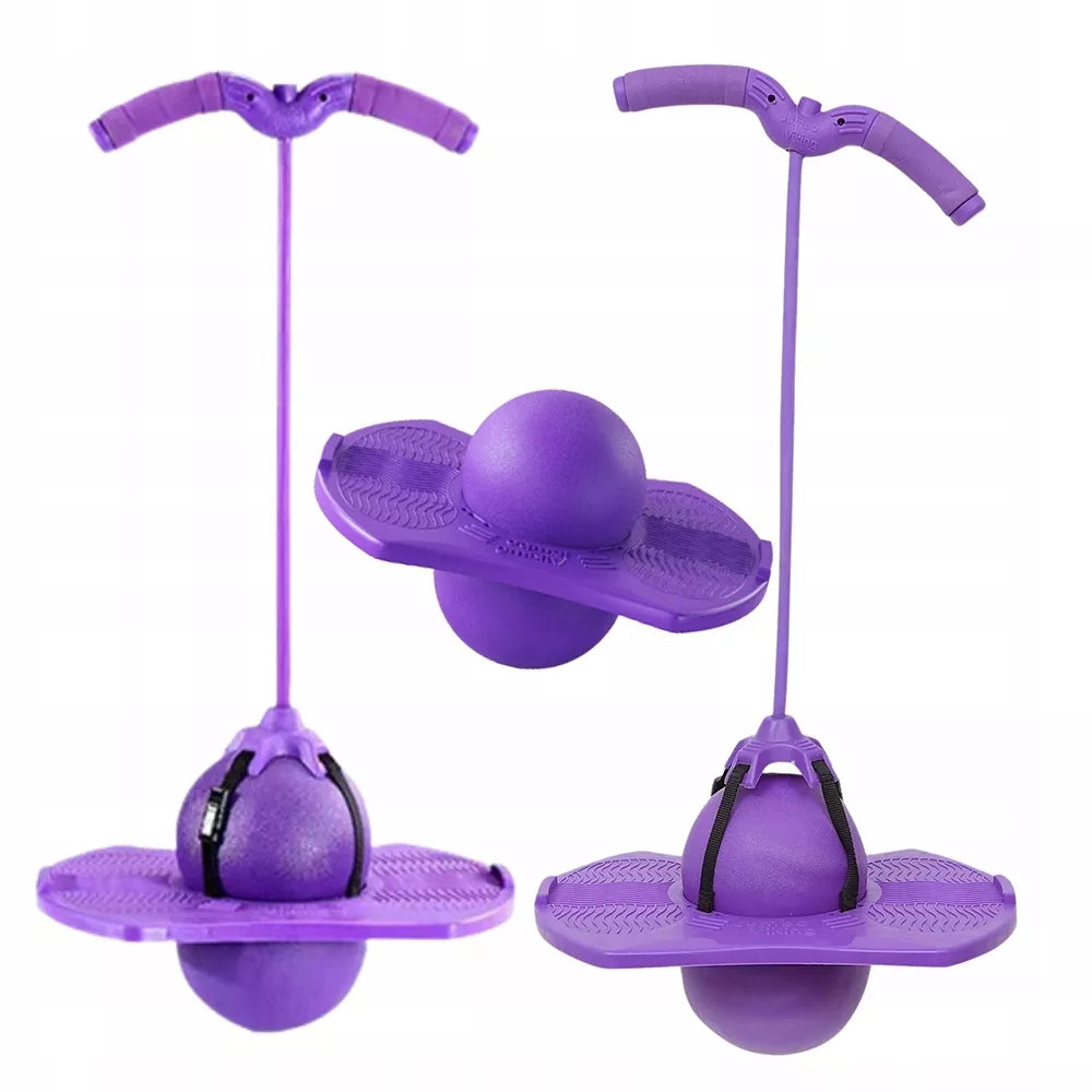 Vaikiškas violetinis balansinis šokliukas POGO, minkštas ir stabilus vaikams, tinkamas mokytis pusiausvyros.