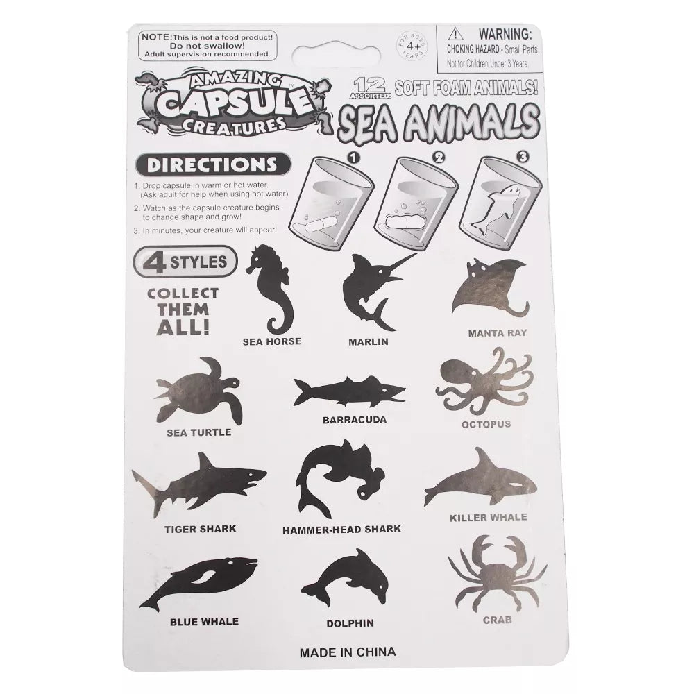 Ūdenī augošās kapsulas "SEA ANIMALS"