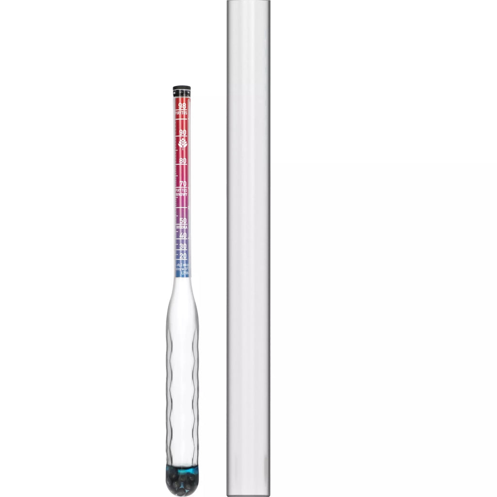 Nedūžtantis alkoholio matuoklis su matavimo cilindru