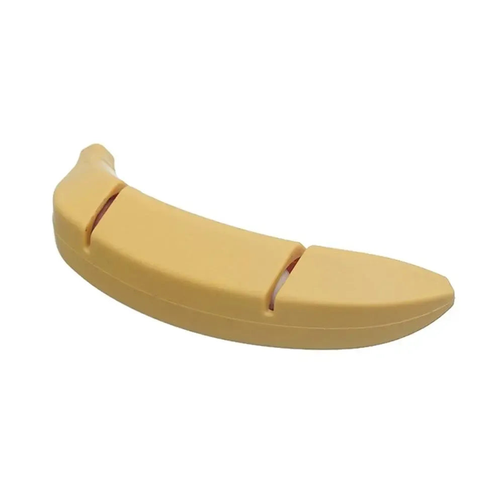 Peilių galąstuvas Banana, plastikinis ir smūgiams atsparus, su dantytu paviršiumi aštrių peilių galandimui.