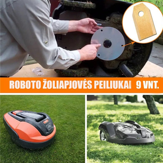 Asmeņu komplekts zāles pļāvēju robotiem, 9 gab.