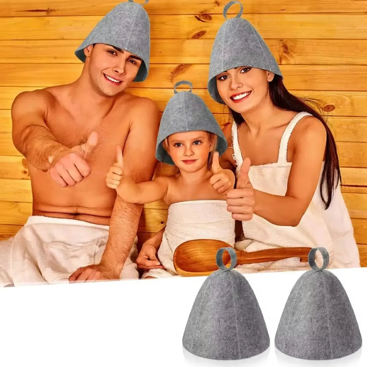 Pirties kepurė – veltinė sauna kepurė galvai apsaugoti nuo karščio