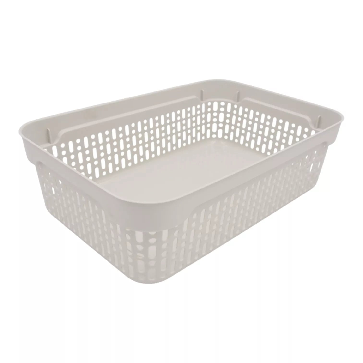 Plastikinė dėžutė su skylutėmis, 40 × 30 × 13 cm BALTA