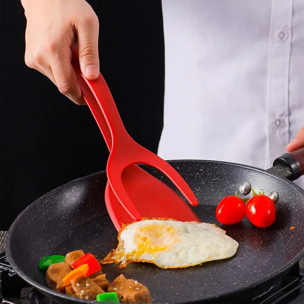 Plastikinės maisto žnyplės maistui vartyti, tvirtos ir patogios naudoti virtuvėje, tinkamos maisto tvarkymui ir servei