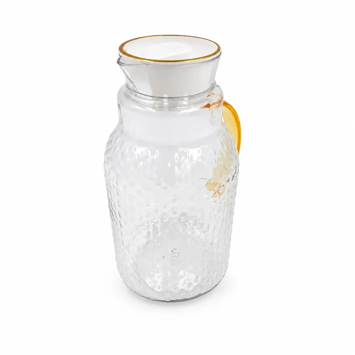 Plastikinis asotis su dangčiu ir rankena, 1600 ml, skaidrus plastikas, patogus ir funkcionalus maisto laikymui.