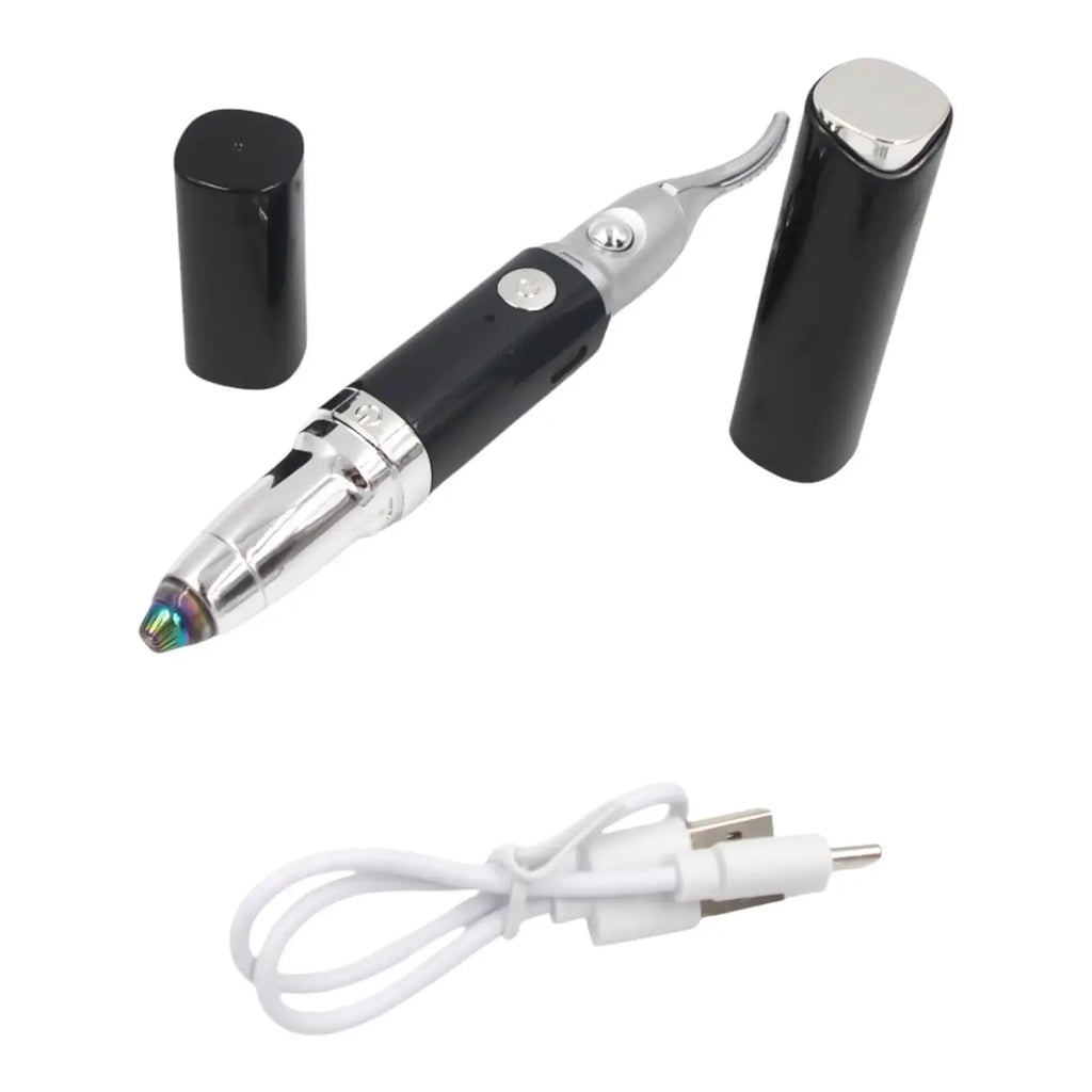Elektrinis 2-in-1 antakių ir veido plaukelių trimeris, USB įkraunamas, su aštriais ašmenimis ir patogiu dizainu.