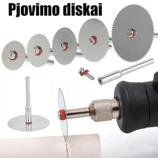 Preciziniai pjovimo diskai, 5 vnt. rinkinys, tinka tiksliems pjovimo užduotims su kaltu ir kitais įrankiais