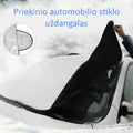 Priekinio automobilio stiklo uždangalas, apsaugo nuo saulės ir dulkių, baltos spalvos automobilių aksesuaras.