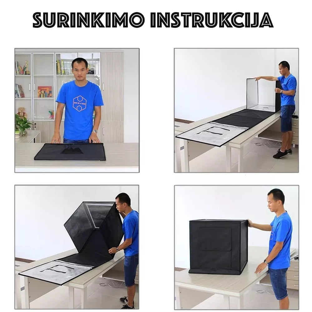 Profesionali Foto Dėžė Su LED Apšvietimu 60 CM.