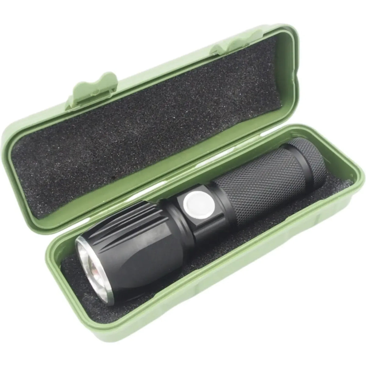 Įkraunamas LED prožektorius Power Style TR2004B su USB ir apsauginiu dėklu, šviesos šaltinis ir patogus naudoti.