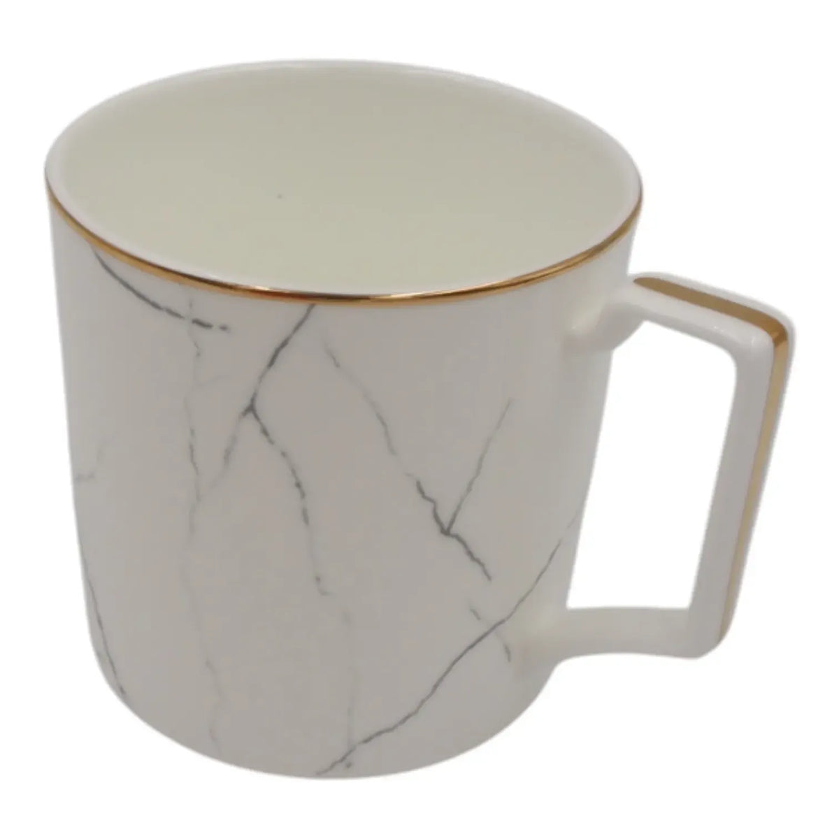 Porcelianinis 400 ml puodelis su marmuro raštu, elegantiškas ir stilingas gėrimų indas.