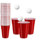 Puodelių ir kamuoliukų rinkinys žaidimams (beer pong)