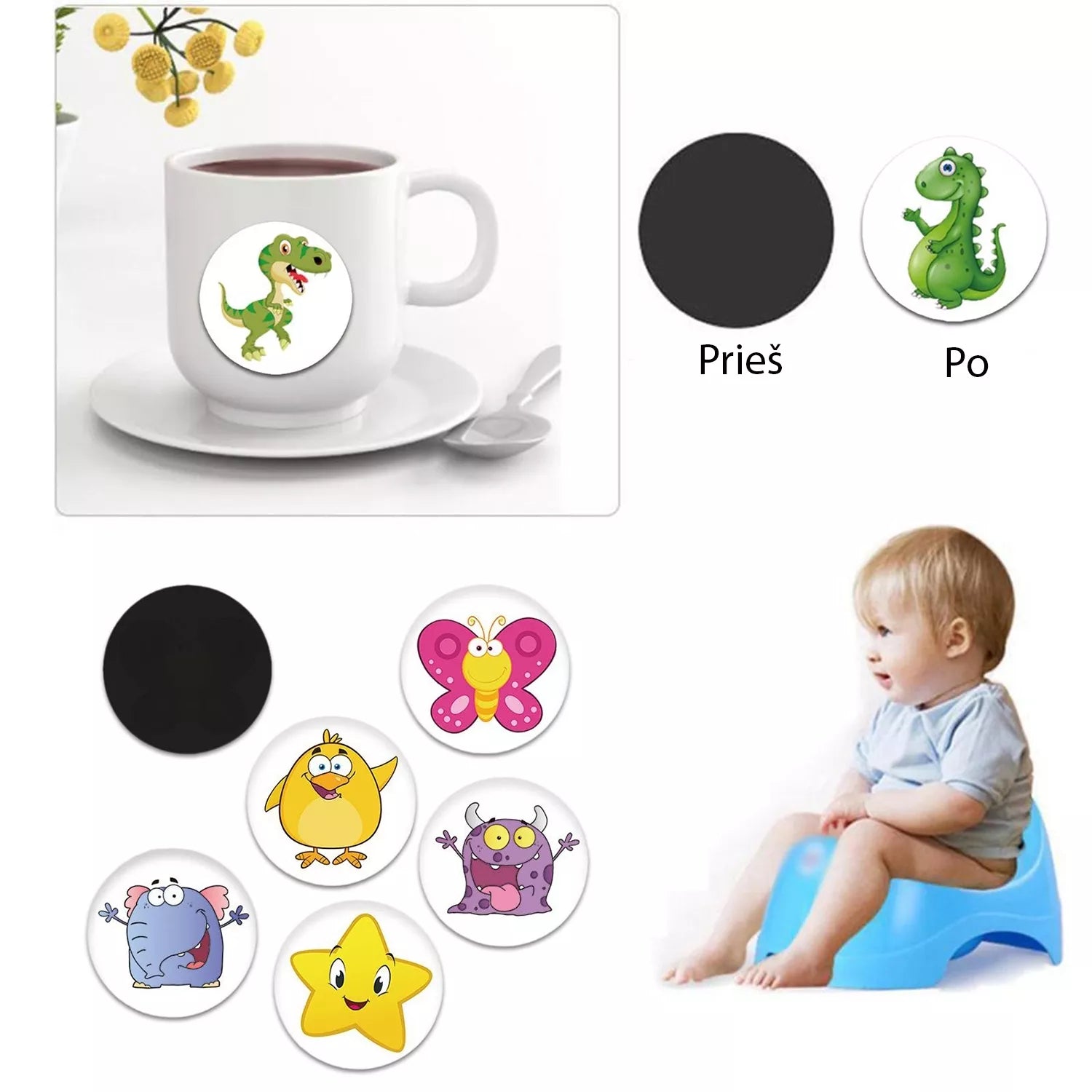 Puoduko treniruočių lipdukai, 5 vnt.