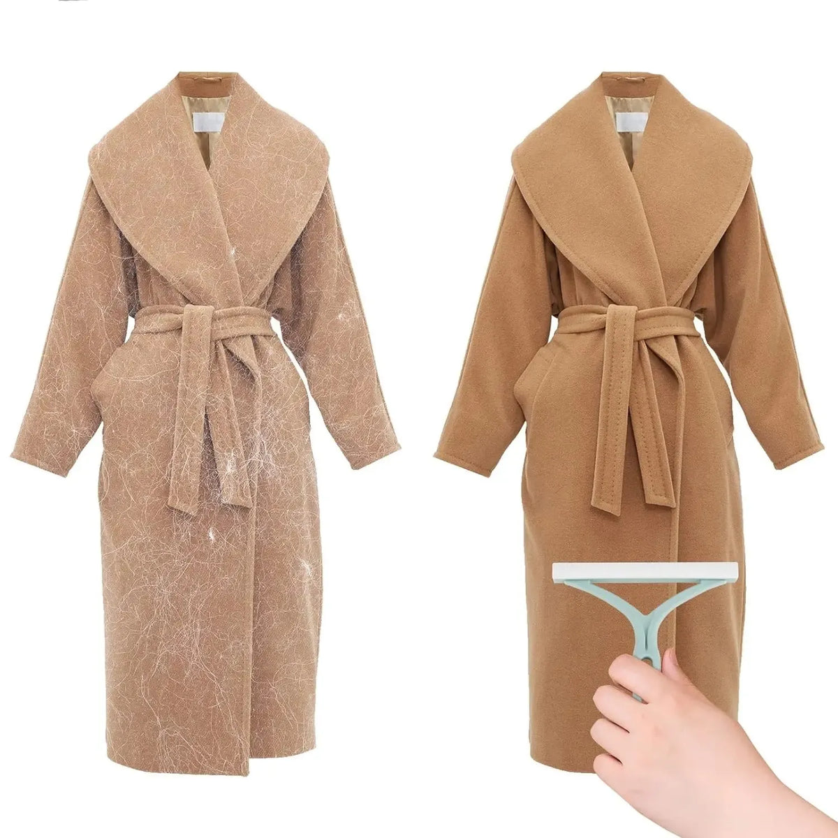 Rankinis drabužių pūkų rinkiklis, efektyviai pašalina pūkus ir plaukelius nuo drabužių audinių.