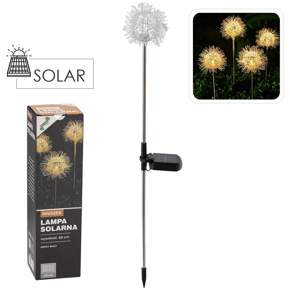 Saulės lempa „Kiaulpienė“ – LED, šiltai balta šviesa, 68 cm