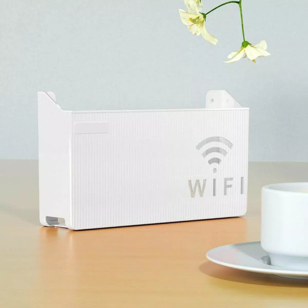 Sieninė lentyna Wi-Fi maršrutizatoriui (Balta)