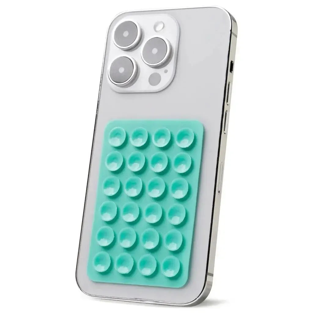 Silikoninė lipni plokštelė telefonui su vakuuminiais siurbtukais, mėtinė spalva, patogi ir stabiliai laikyti telefoną.