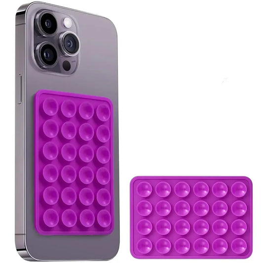 Silikoninė lipni plokštelė telefonui, vakuminis laikiklis, violetinė, patvari ir lanksti mobiliojo telefono laikymo priemonė.