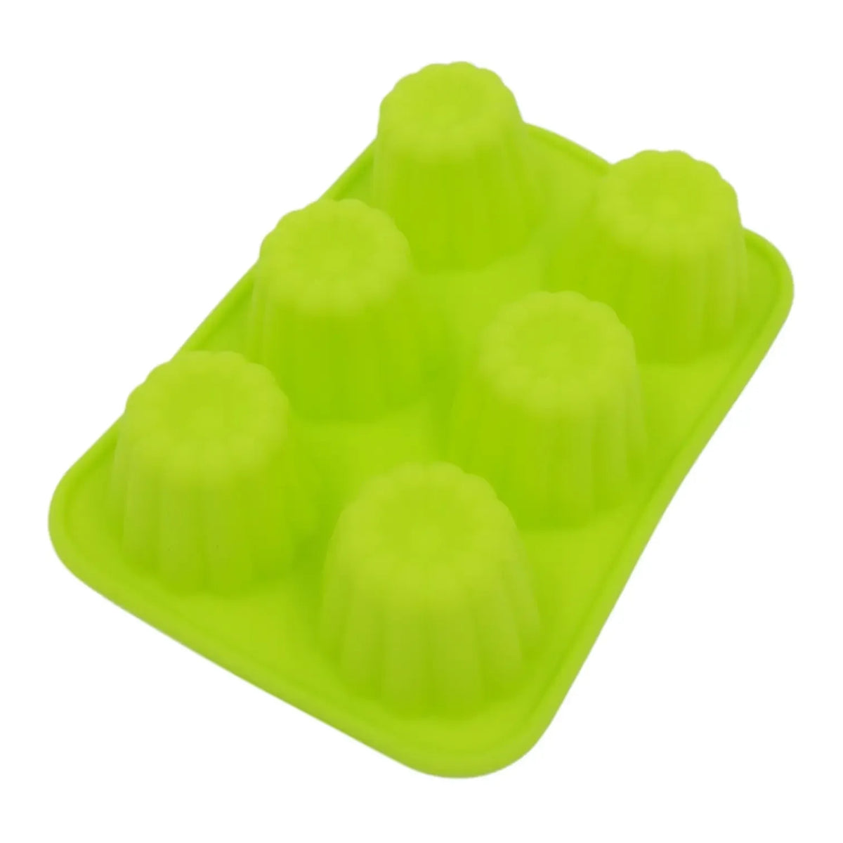 Silikoninė mini keksiukų forma su 6 ertmėmis, tinkama kepimui ir formavimui, lanksti ir lengvai valoma.