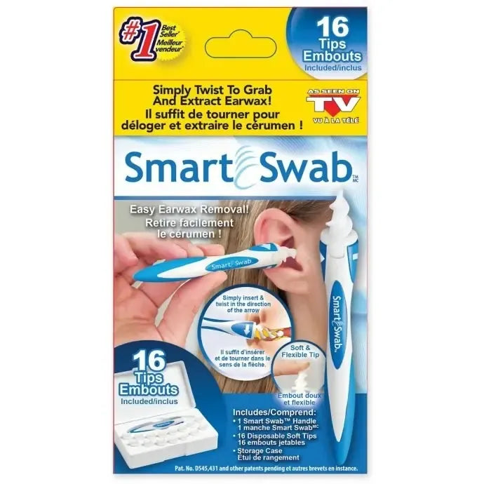 Silikoninis ausų valiklis Smart Swab su minkšta silikonine galvute ir ergonomine rankena, tinkamas ausų švarai.