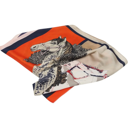 Stilinga marga skarelė 70x70 cm, spalvingas aksesuaras su abstrakčiais raštais, puikiai tinka stiliui ir išvaizdai papildyti.