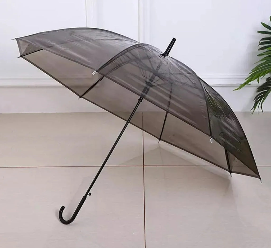 Skėtis HAPPY RAIN (Skaidri/Juoda)