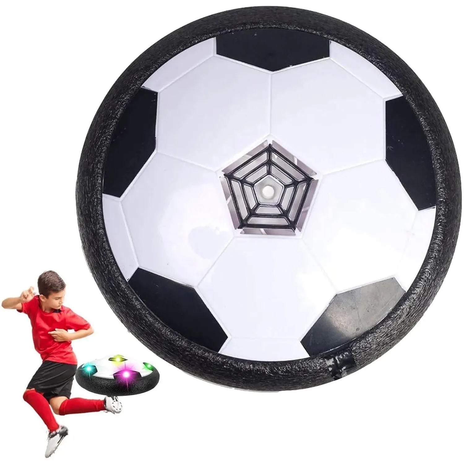 Skraidantis futbolo kamuolys su LED šviesomis