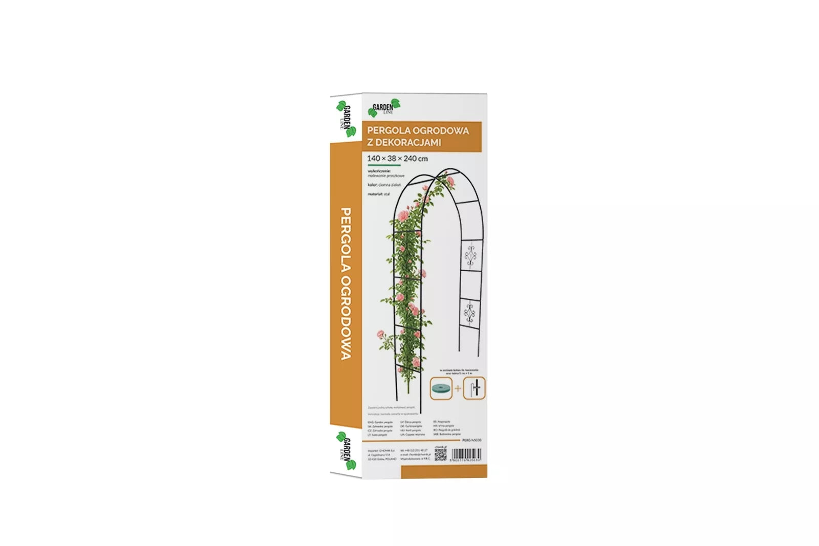 Sodo pergola su dekoracijomis 140 × 38 × 240 cm