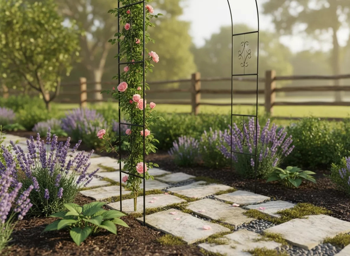 Sodo pergola su dekoracijomis 140 × 38 × 240 cm