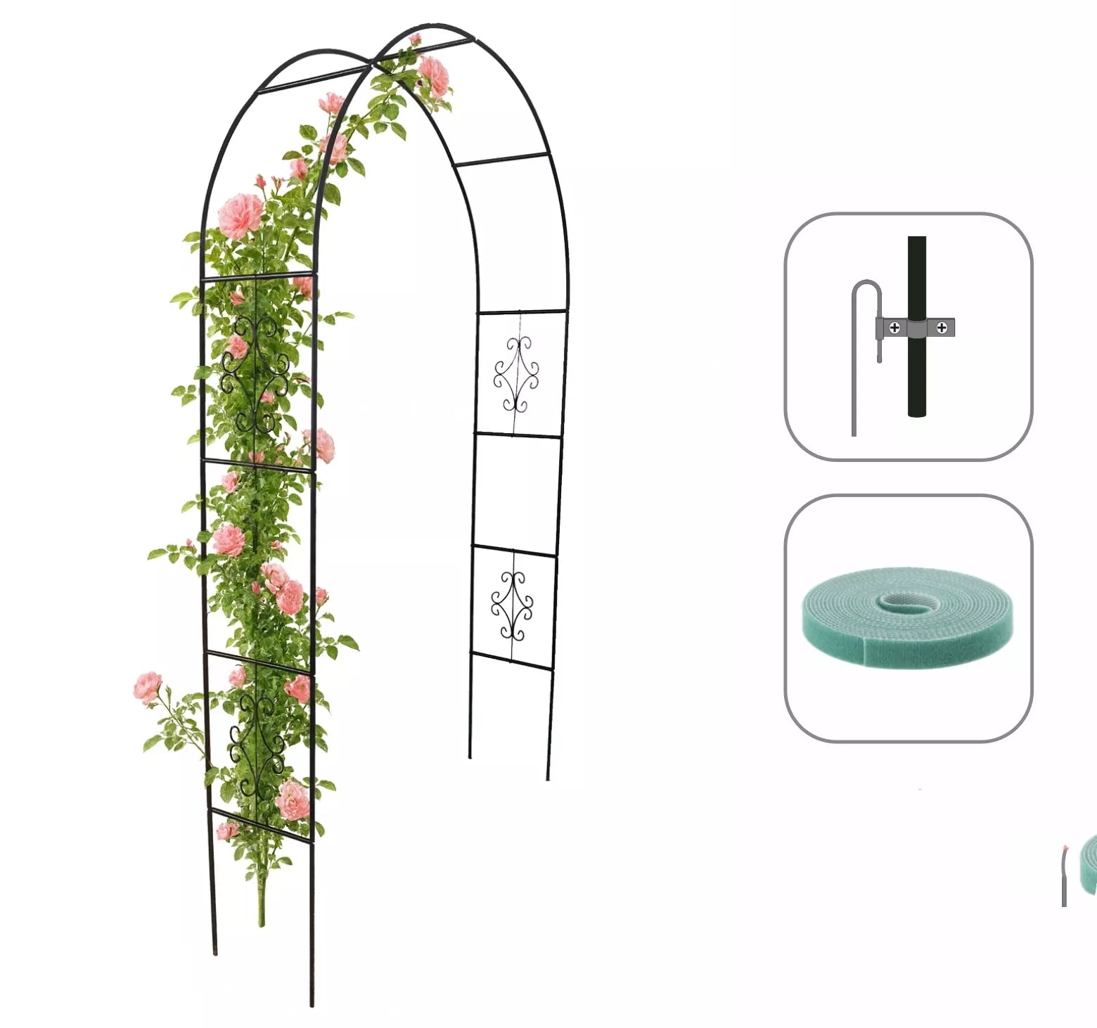 Sodo pergola su dekoracijomis 140 × 38 × 240 cm