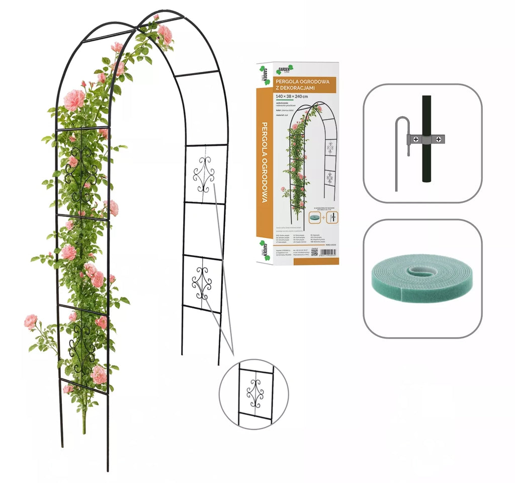 Sodo pergola su dekoracijomis 140 × 38 × 240 cm