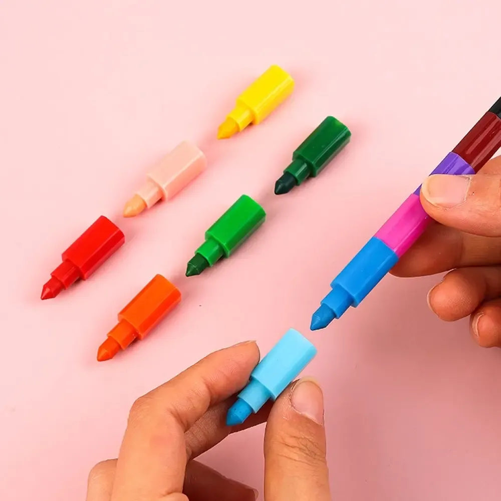 Spalvotos kreidelės vaikams, 72 vnt. rinkinys su įvairiomis spalvomis, vaiko piešimo ir kūrybos priemonė.