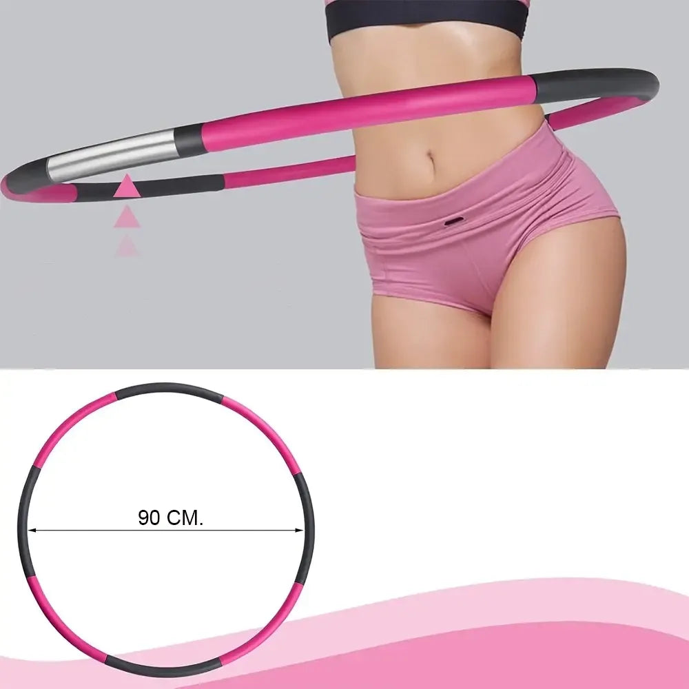 Sportinis Hula Hoop lankas su paminkštinimu, sporto įranga, skirtas treniruotėms ir pilvo raumenų stiprinimui.