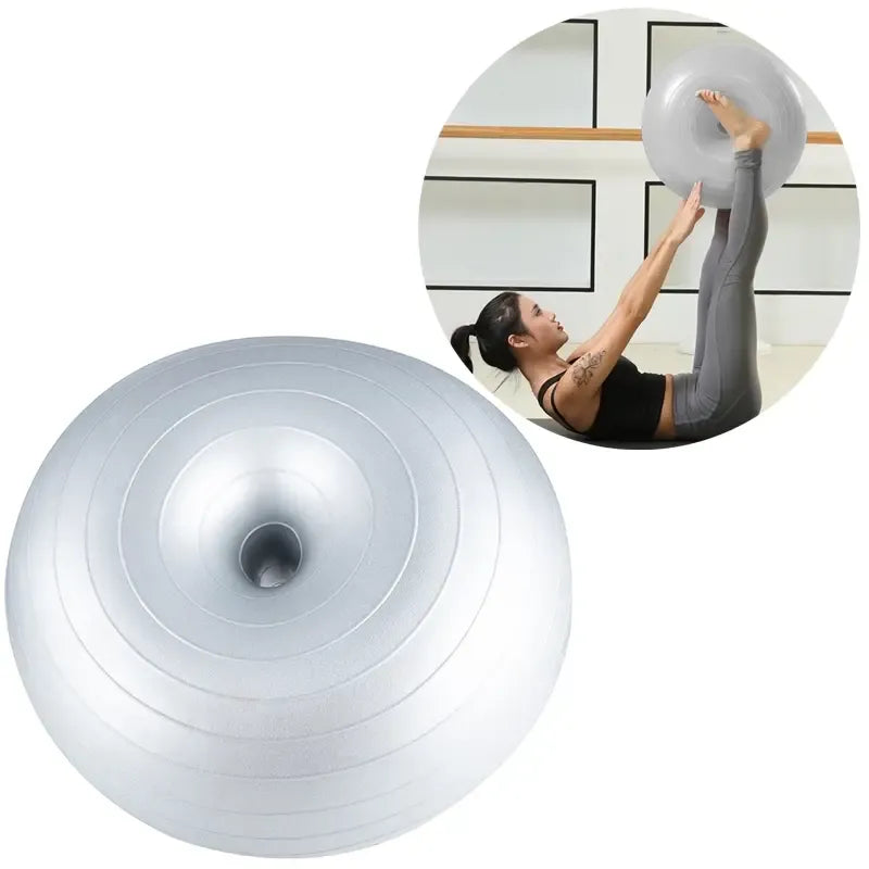 Spurgos formos gimnastikos kamuolys F9I, mėlynas, su tekstūra, skirtas sporto ir fitneso pratimams.