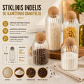 Stiklinis maisto saugojimo indas 18 CM.