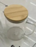 Stiklinis puodelis su bambukiniu dangteliu ir matavimo skale 250 ml