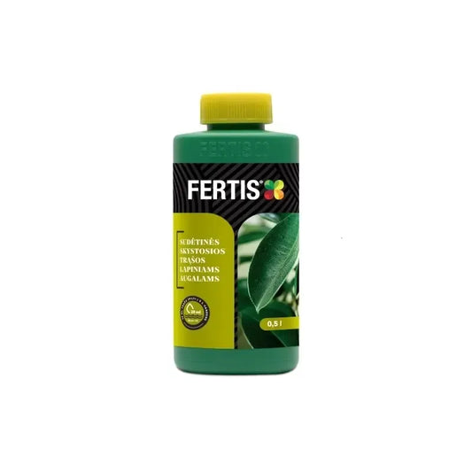 Skystosios trąšos lapiniams augalams FERTIS, 0,5 l, padeda pagerinti lapų žydėjimą ir augimo kokybę.