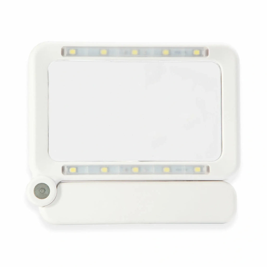 Sulankstoma lupa su LED apšvietimu, kompaktiškas didinamasis stiklas prietaisas bent 2x